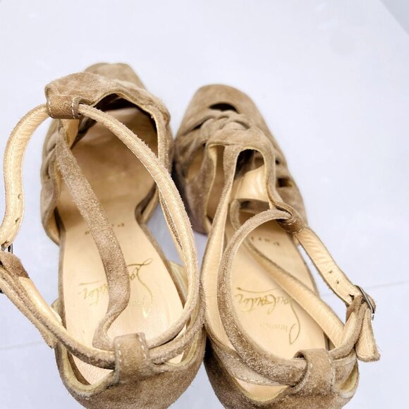 Christian Louboutin Suede Leather Carlotta Ultra High 160mm Platform Heels 35 - Picture 10 of 16